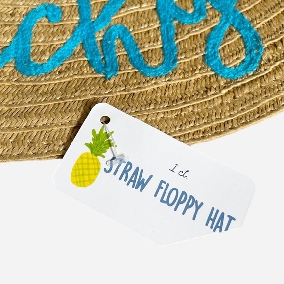 Accessory Depot Wide Brim Floppy Straw Beachy Embroidered Vacation Sun Hat NWT - Picture 5 of 8